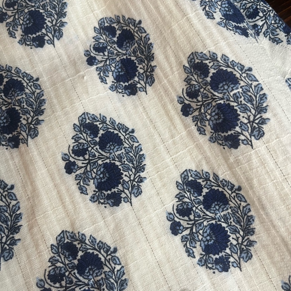 J. Crew White Mini Dress with Navy Blue Medallion Print - Picture 8 of 8